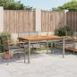 Preview: ARDEBO.de - 5-tlg. Garten-Essgruppe mit Kissen Grau Poly Rattan