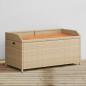 Preview: ARDEBO.de - Bank mit Stauraum Beige 100x50x52 cm Poly Rattan Akazienholz