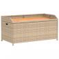 Preview: Bank mit Stauraum Beige 100x50x52 cm Poly Rattan Akazienholz