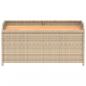 Preview: Bank mit Stauraum Beige 100x50x52 cm Poly Rattan Akazienholz