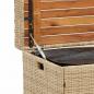 Preview: Bank mit Stauraum Beige 100x50x52 cm Poly Rattan Akazienholz