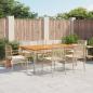 Preview: ARDEBO.de - 7-tlg. Garten-Essgruppe mit Kissen Beige Poly Rattan