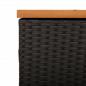 Preview: Gartentruhe Schwarz 220x50x54 cm Poly Rattan Akazienholz