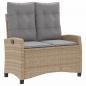 Preview: 4-tlg. Garten-Essgruppe mit Kissen Beige Poly Rattan