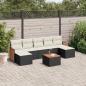 Preview: ARDEBO.de - 8-tlg. Garten-Sofagarnitur mit Kissen Schwarz Poly Rattan