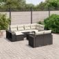 Preview: ARDEBO.de - 11-tlg. Garten-Sofagarnitur mit Kissen Schwarz Poly Rattan