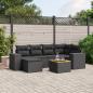 Preview: ARDEBO.de - 7-tlg. Garten-Sofagarnitur mit Kissen Schwarz Poly Rattan