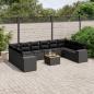 Preview: ARDEBO.de - 11-tlg. Garten-Sofagarnitur mit Kissen Schwarz Poly Rattan