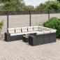 Preview: ARDEBO.de - 11-tlg. Garten-Sofagarnitur mit Kissen Schwarz Poly Rattan