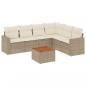 Preview: 7-tlg. Garten-Sofagarnitur mit Kissen Beige Poly Rattan