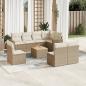 Preview: ARDEBO.de - 9-tlg. Garten-Sofagarnitur mit Kissen Beige Poly Rattan