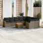 Preview: ARDEBO.de - 10-tlg. Garten-Sofagarnitur mit Kissen Grau Poly Rattan