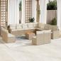 Preview: ARDEBO.de - 14-tlg. Garten-Sofagarnitur mit Kissen Beige Poly Rattan