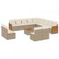 Preview: 14-tlg. Garten-Sofagarnitur mit Kissen Beige Poly Rattan