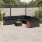 Preview: ARDEBO.de - 11-tlg. Garten-Sofagarnitur mit Kissen Schwarz Poly Rattan