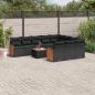 Preview: ARDEBO.de - 11-tlg. Garten-Sofagarnitur mit Kissen Schwarz Poly Rattan