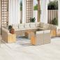 Preview: ARDEBO.de - 13-tlg. Garten-Sofagarnitur mit Kissen Beige Poly Rattan