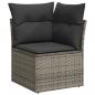 Preview: 7-tlg. Garten-Sofagarnitur mit Kissen Schwarz Poly Rattan