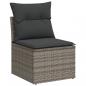 Preview: 7-tlg. Garten-Sofagarnitur mit Kissen Schwarz Poly Rattan