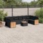 Preview: ARDEBO.de - 11-tlg. Garten-Sofagarnitur mit Kissen Schwarz Poly Rattan