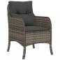 Preview: 9-tlg. Garten-Essgruppe mit Kissen Grau Poly Rattan