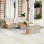 Preview: ARDEBO.de - 10-tlg. Garten-Sofagarnitur mit Kissen Beige Poly Rattan