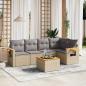 Preview: ARDEBO.de - 6-tlg. Garten-Sofagarnitur mit Kissen Beige Poly Rattan