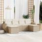 Preview: ARDEBO.de - 6-tlg. Garten-Sofagarnitur mit Kissen Beige Poly Rattan