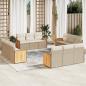 Preview: ARDEBO.de - 12-tlg. Garten-Sofagarnitur mit Kissen Beige Poly Rattan