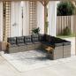 Preview: ARDEBO.de - 10-tlg. Garten-Sofagarnitur mit Kissen Grau Poly Rattan