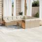 Preview: ARDEBO.de - 13-tlg. Garten-Sofagarnitur mit Kissen Beige Poly Rattan