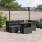 Preview: ARDEBO.de - 7-tlg. Garten-Sofagarnitur mit Kissen Schwarz Poly Rattan