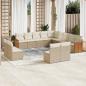 Preview: ARDEBO.de - 13-tlg. Garten-Sofagarnitur mit Kissen Beige Poly Rattan