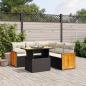 Preview: ARDEBO.de - 6-tlg. Garten-Sofagarnitur mit Kissen Schwarz Poly Rattan