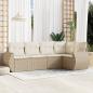 Preview: ARDEBO.de - 5-tlg. Garten-Sofagarnitur mit Kissen Beige Poly Rattan