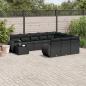 Preview: ARDEBO.de - 11-tlg. Garten-Sofagarnitur mit Kissen Schwarz Poly Rattan