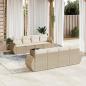 Preview: ARDEBO.de - 9-tlg. Garten-Sofagarnitur mit Kissen Beige Poly Rattan