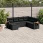 Preview: ARDEBO.de - 7-tlg. Garten-Sofagarnitur mit Kissen Schwarz Poly Rattan