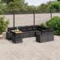 Preview: ARDEBO.de - 10-tlg. Garten-Sofagarnitur mit Kissen Schwarz Poly Rattan