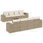 Preview: 9-tlg. Garten-Sofagarnitur mit Kissen Beige Poly Rattan