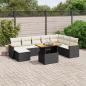 Preview: ARDEBO.de - 9-tlg. Garten-Sofagarnitur mit Kissen Schwarz Poly Rattan