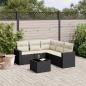 Preview: ARDEBO.de - 6-tlg. Garten-Sofagarnitur mit Kissen Schwarz Poly Rattan