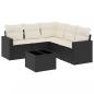 Preview: 6-tlg. Garten-Sofagarnitur mit Kissen Schwarz Poly Rattan