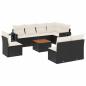 Preview: 9-tlg. Garten-Sofagarnitur mit Kissen Schwarz Poly Rattan