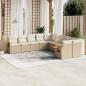 Preview: ARDEBO.de - 10-tlg. Garten-Sofagarnitur mit Kissen Beige Poly Rattan