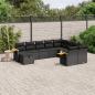 Preview: ARDEBO.de - 10-tlg. Garten-Sofagarnitur mit Kissen Schwarz Poly Rattan