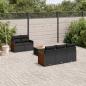 Preview: ARDEBO.de - 6-tlg. Garten-Sofagarnitur mit Kissen Schwarz Poly Rattan