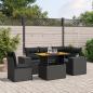 Preview: ARDEBO.de - 6-tlg. Garten-Sofagarnitur mit Kissen Schwarz Poly Rattan