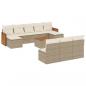 Preview: 11-tlg. Garten-Sofagarnitur mit Kissen Beige Poly Rattan