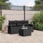 Preview: ARDEBO.de - 4-tlg. Garten-Sofagarnitur mit Kissen Schwarz Poly Rattan